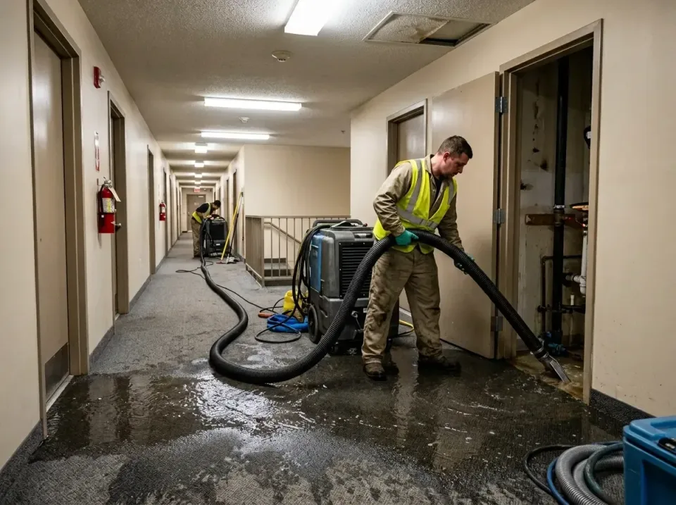 multi-unit-apartment-hallway-f-005 — frequently asked questions, Emergency Burst Pipe Water Extraction & Removal in Rockwell…